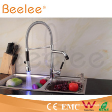 New Two Heads LED Dule Handle Kitchen Spring Faucet/Water Tap Mixer Power by Water Pressure Ql140405